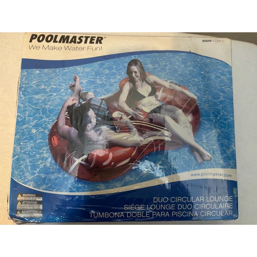 NIB Poolmaster Duo Circular Lounge Inflatable Pool Float 74 x 46 Inch